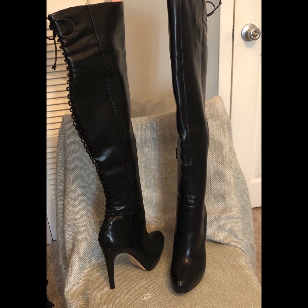 Thigh high platform heel boots